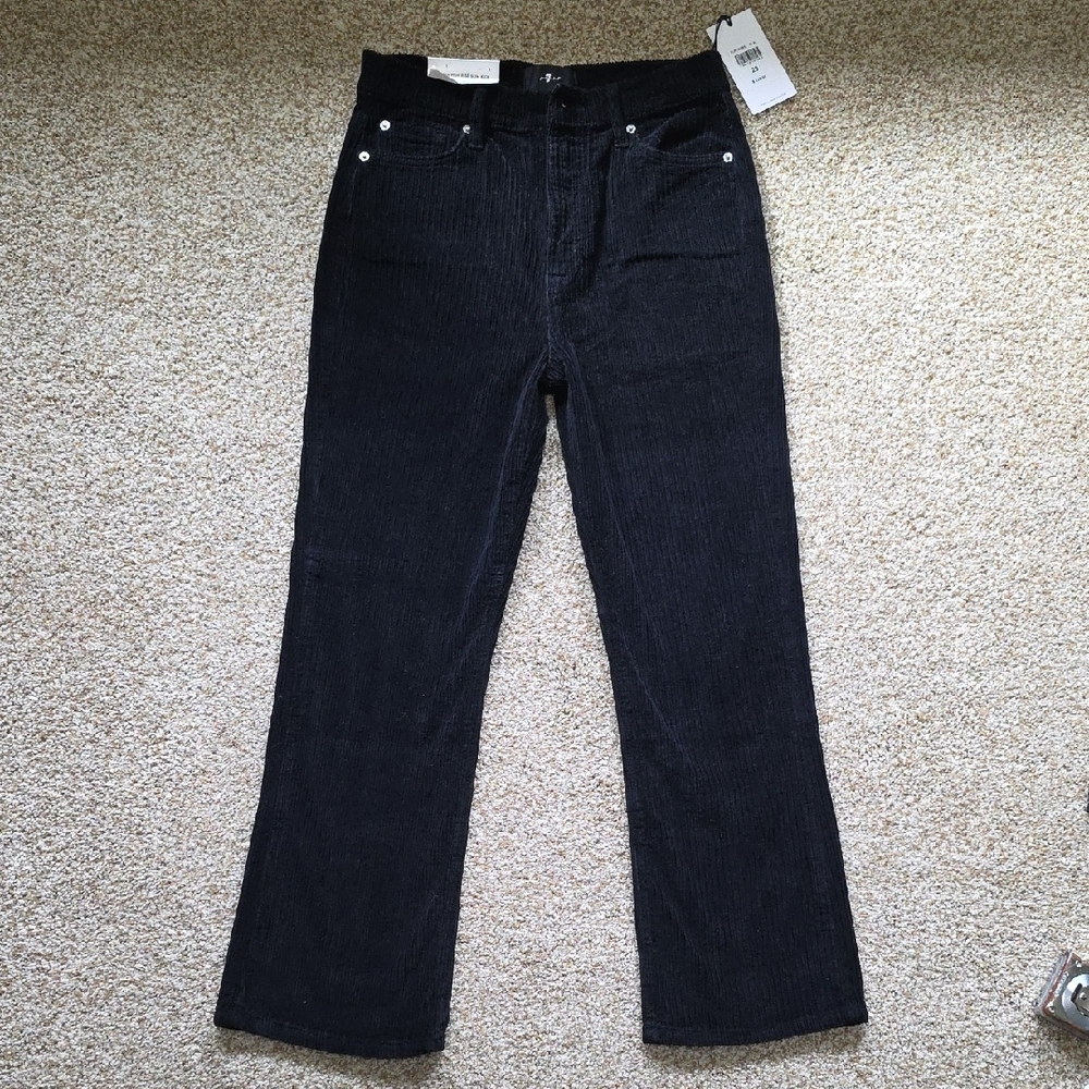 7 For All Mankind Black Corduroy Pants SIZE 29 Petite